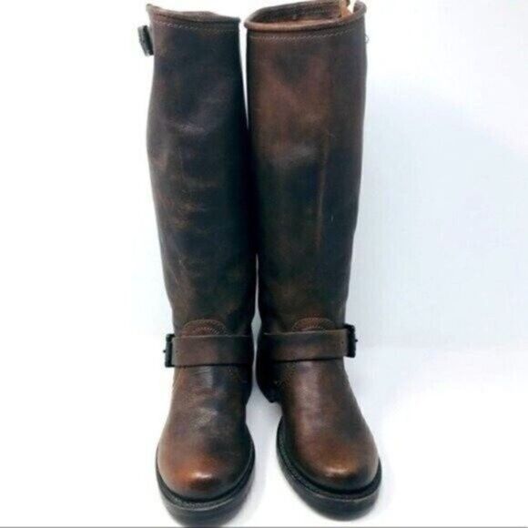 Frye veronica tall Leather riding boots 5.5B stone wash brown BoxÑ - Picture 2 of 7